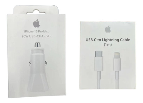 Cargador 20W Para iPhone 5-14 Tipo C A Lightning Para Auto-Carro Completo